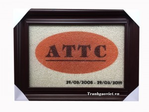 Tranh gạo logo màu ATTC| Quà tặng đối tác