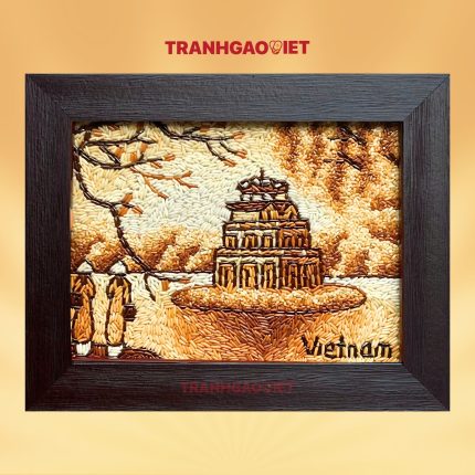 Tranh gạo tháp rùa hà nội