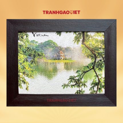 Tranh gạo tháp rùa sáng mai