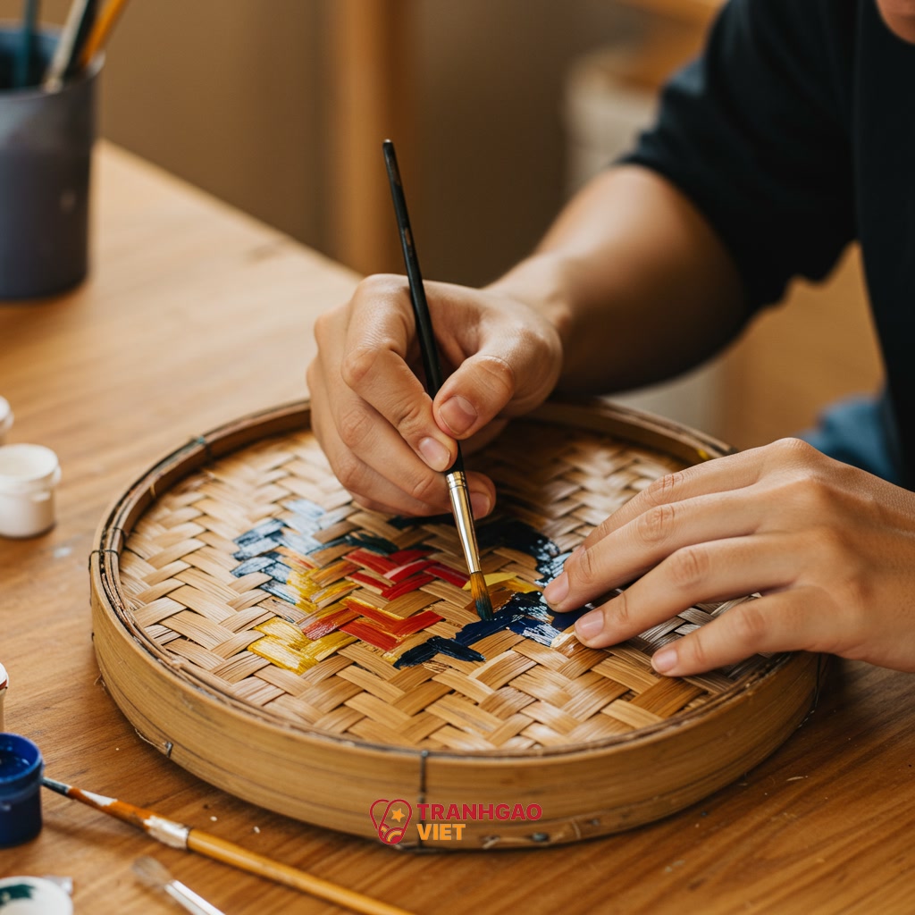 Giới thiệu chung về nghệ thuật tranh trên mây tre đan