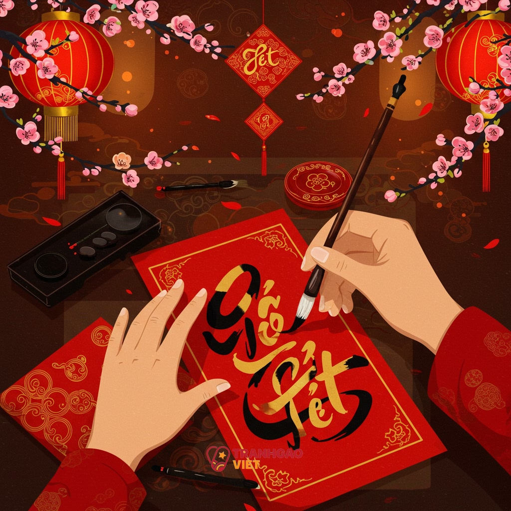 Giới Thiệu Tổng Quan về Tranh Chữ Thư Pháp Tết