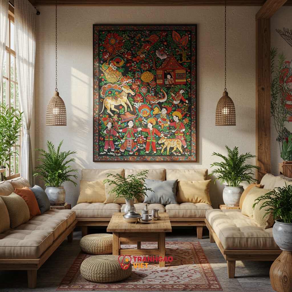 Hiểu về phong cách Boho và giá trị độc đáo của tranh dân gian Việt Nam