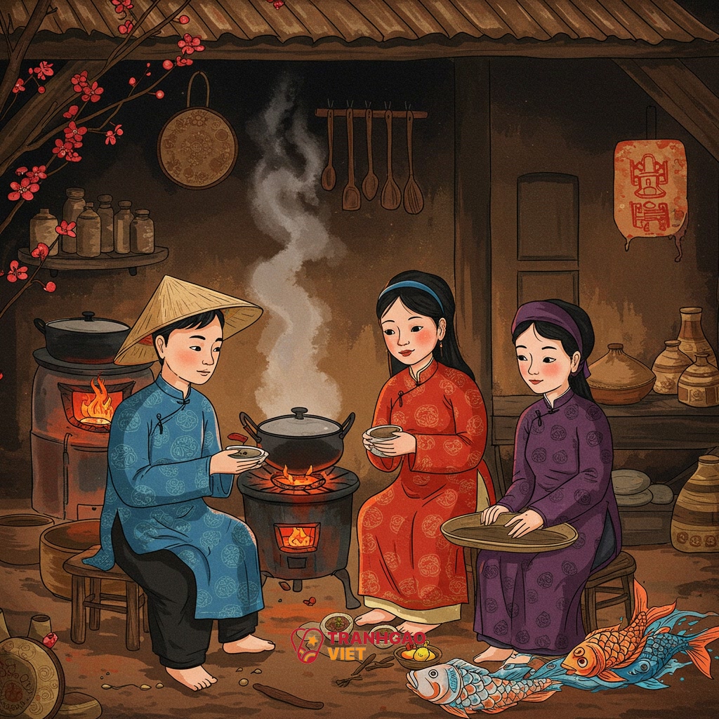 Hình tượng Ông Công Ông Táo qua các dòng tranh dân gian tiêu biểu (Đông Hồ, Hàng Trống...)