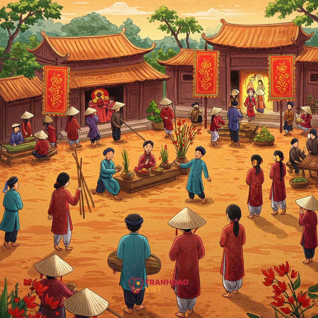 Khắc Họa Vẻ Đẹp Lễ hội Qua Ngôn Ngữ Hội Họa