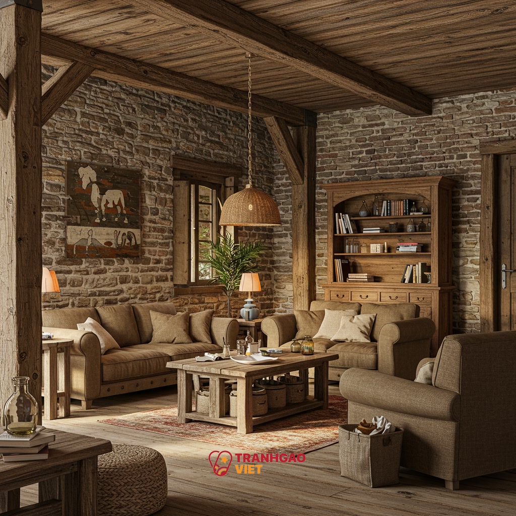 Không Gian Rustic: Vẻ Đẹp Thô Mộc và Tự Nhiên