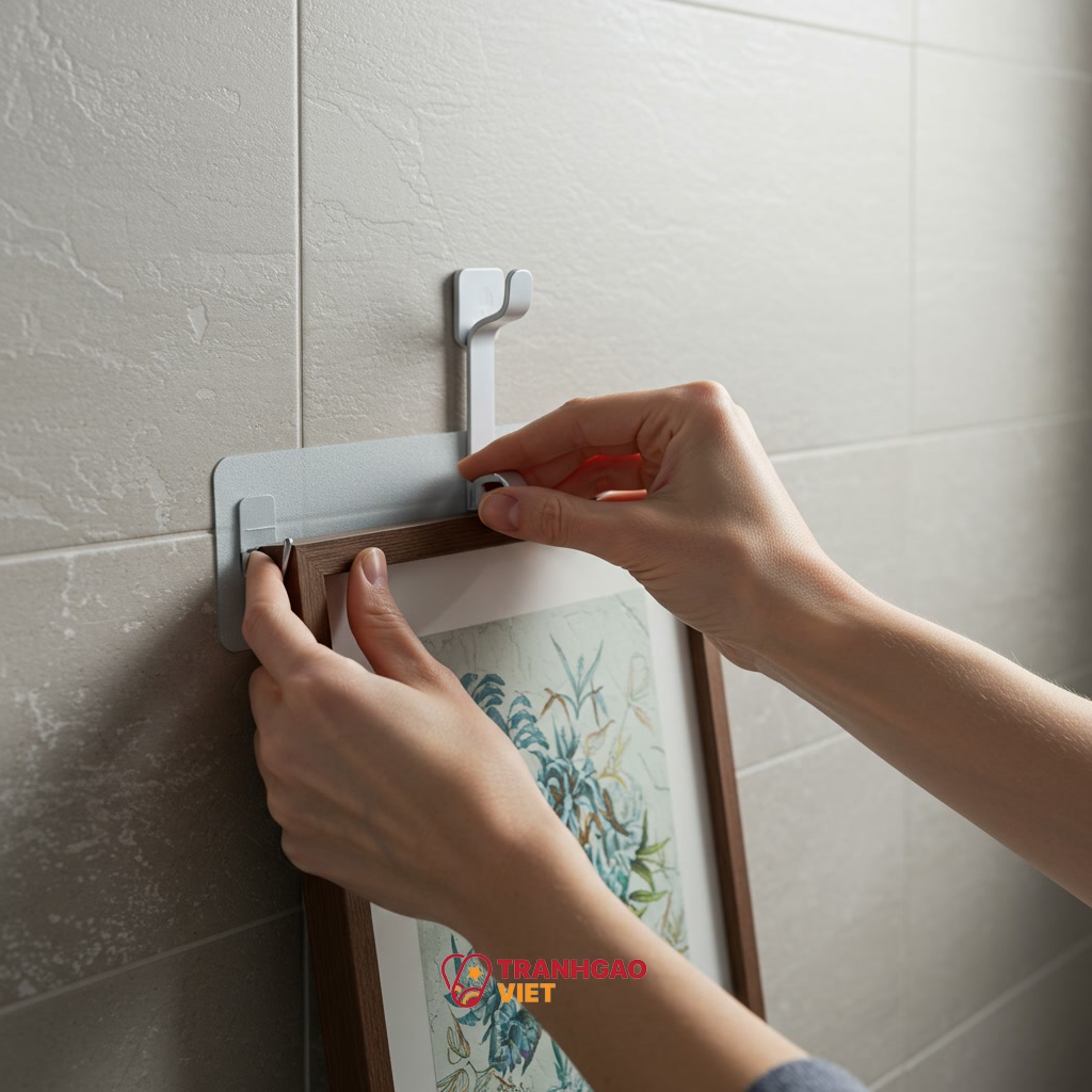 Kỹ thuật treo tranh nghệ thuật an toàn và thẩm mỹ trong phòng tắm