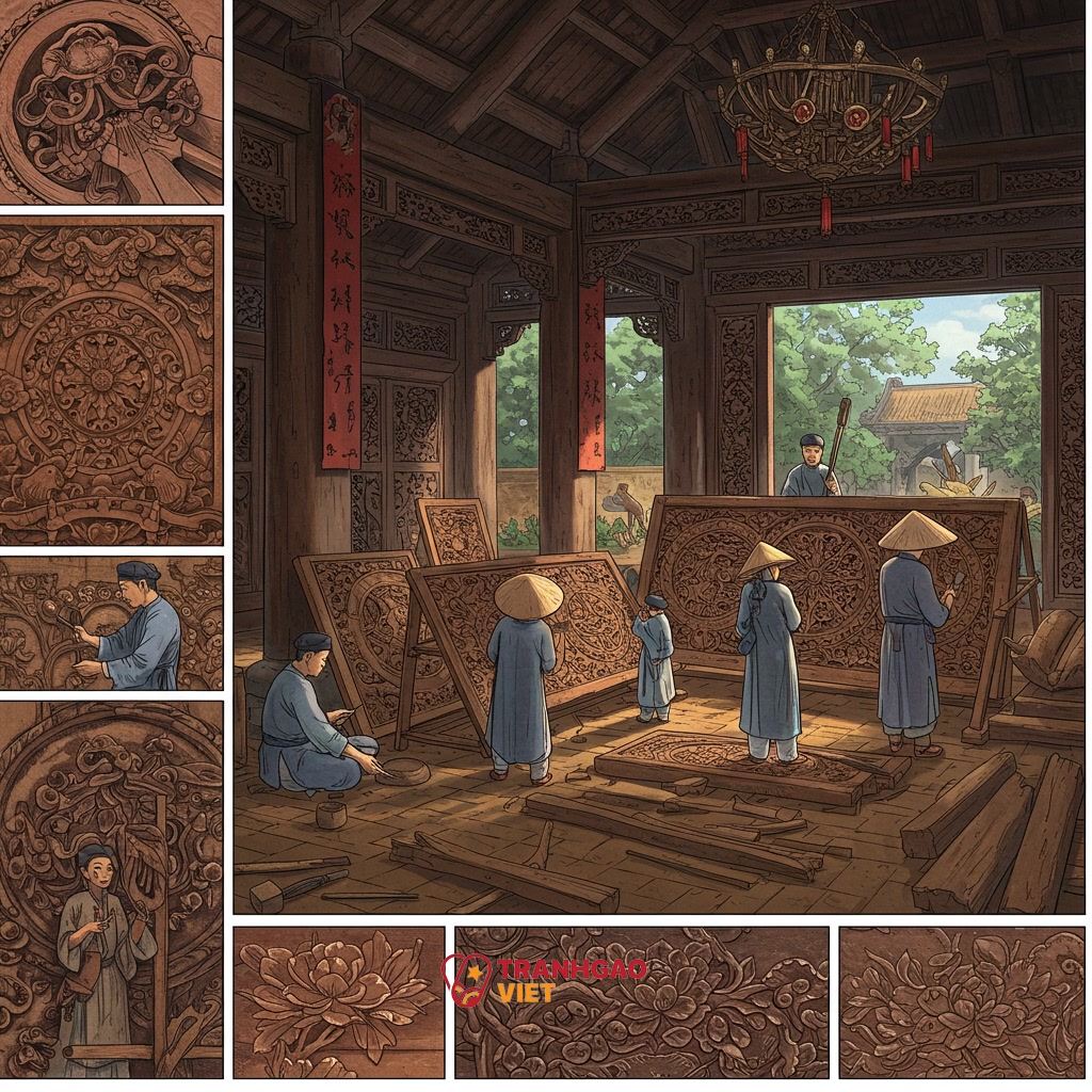 Lịch sử hình thành và phát triển của nghệ thuật chạm khắc gỗ tại Huế