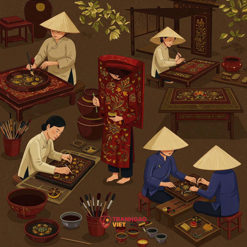 Lịch sử hình thành và phát triển của Tranh Sơn Mài Việt Nam