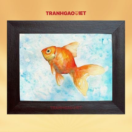 Tranh gạo màu  Cá Vàng Rực Nước