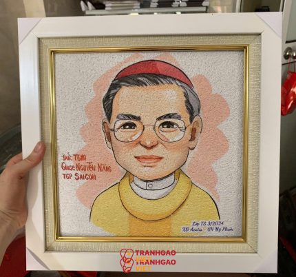 Tranh gạo chân dung tại Cao Bằng