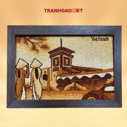 Tranh Gạo Chợ Bến Thành Xưa | Bản Ngang | 25x35 cm