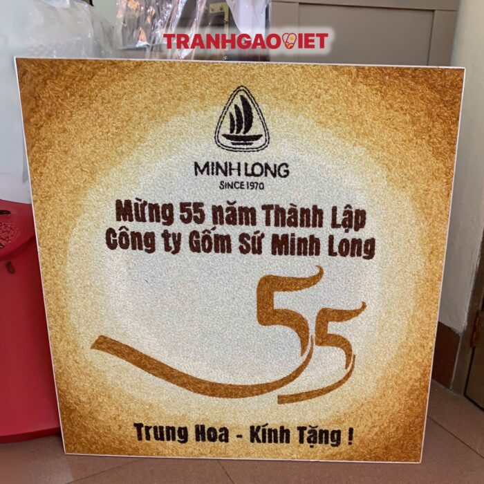 Tranh Gạo Logo Công Ty Gốm Minh Long