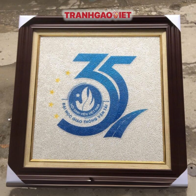 Tranh Gạo Logo Đại Học Giao Thông Vận Tải