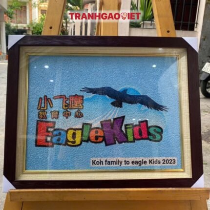 Tranh Gạo Logo Eagle Kid