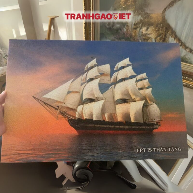 Tranh Gạo Logo FPT Tặng Đối Tác