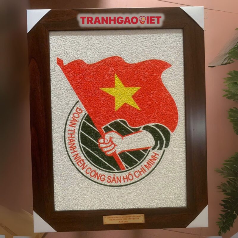 Tranh Gạo Logo Huy Hiệu Đoàn Thanh Niên