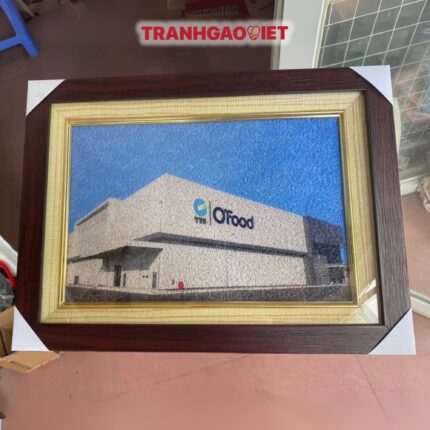 Tranh Gạo Logo Nhà Máy O Food