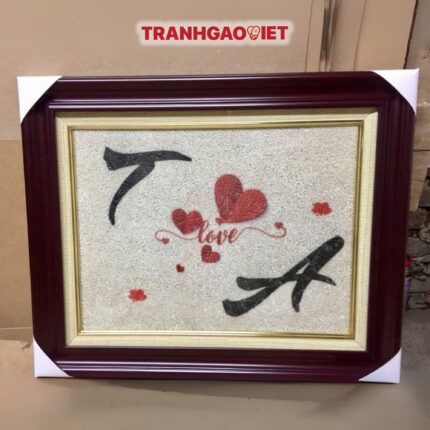 Tranh Gạo Logo T Love A
