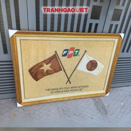 Tranh Gạo Logo Tập Đoàn FPT tặng FPT Japan