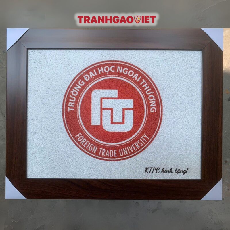 Tranh Gạo Logo Trường Đại Học Ngoại Thương