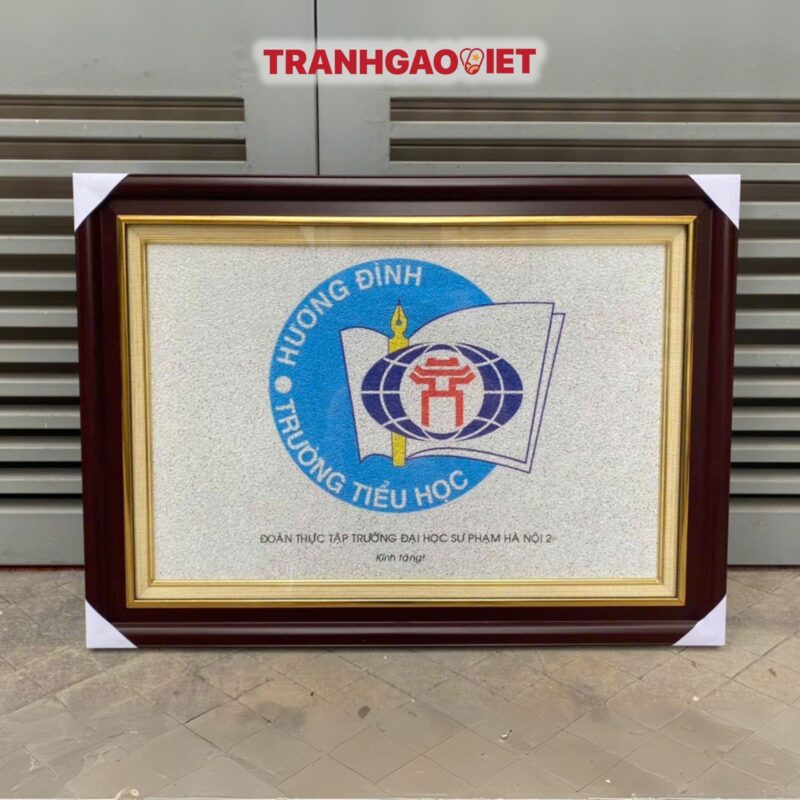 Tranh Gạo Logo Trường Tiểu Học Khương Đình