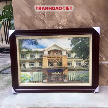 Tranh Gạo Logo Trường Tiểu Học Nghĩa Tân