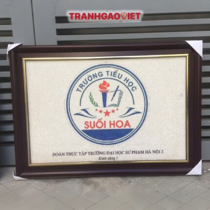 Tranh Gạo Logo Trường Tiểu Học Suối Hoa