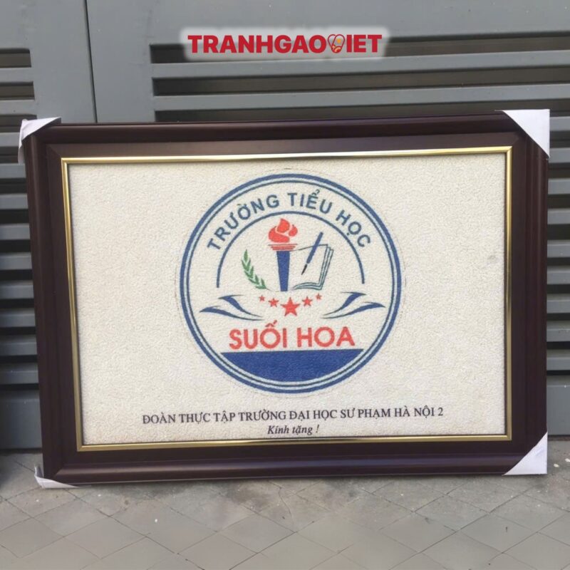 Tranh Gạo Logo Trường Tiểu Học Suối Hoa