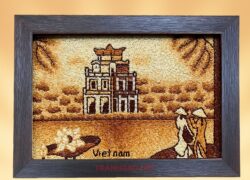 Tranh Gạo Tháp Rùa Liên Hoa