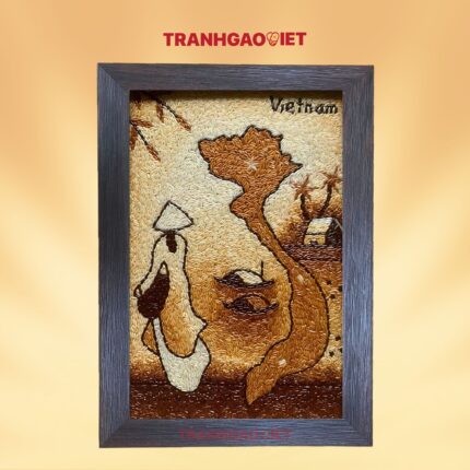 Tranh Gạo Việt Nam Quê Hương Tôi | Bản Dọc | 25x35 cm