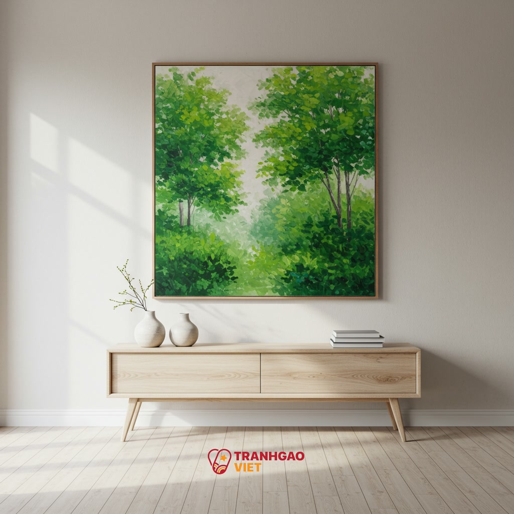 Ứng dụng Tranh Nghệ Thuật Cây Xanh trong thiết kế và trang trí Không Gian Sống